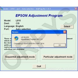 Epson L810, L850 Adjustment Program