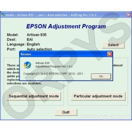 Epson Artisan 835 Adjustment Program
