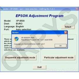 Epson XP-8500, XP-8505 Adjustment Program