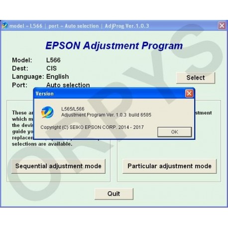 Epson L565, L566 Adjustment Program