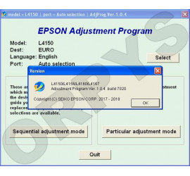 Epson L4150, L4156, L4160, L4167 Adjustment Program