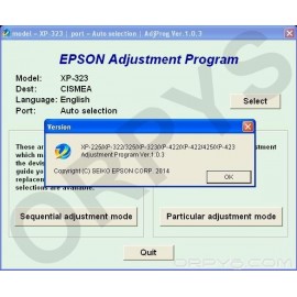 Epson XP-225, XP-322, XP-323, XP-325, XP-422, XP-423, XP-425 Adjustment Program