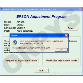 Epson XP-212、XP-215、XP-312、XP-313、XP-315、XP-412、XP-413、XP-415 清零软件调整程序