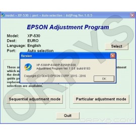 Epson XP-530、XP-630、XP-635、XP-830清零软件调整程序