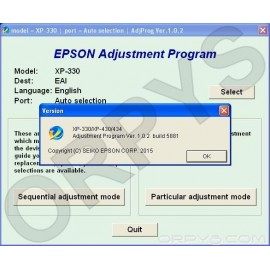 Epson XP-330、XP-430、XP-434清零软件调整程序
